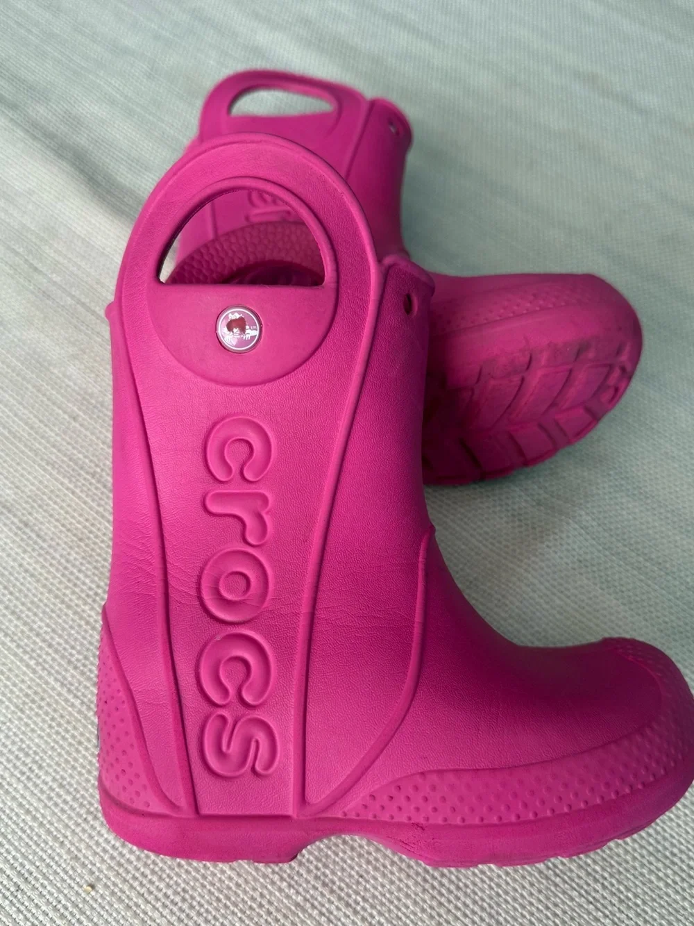 CROCS Kids Pink Handle it waterproof Rain Boots